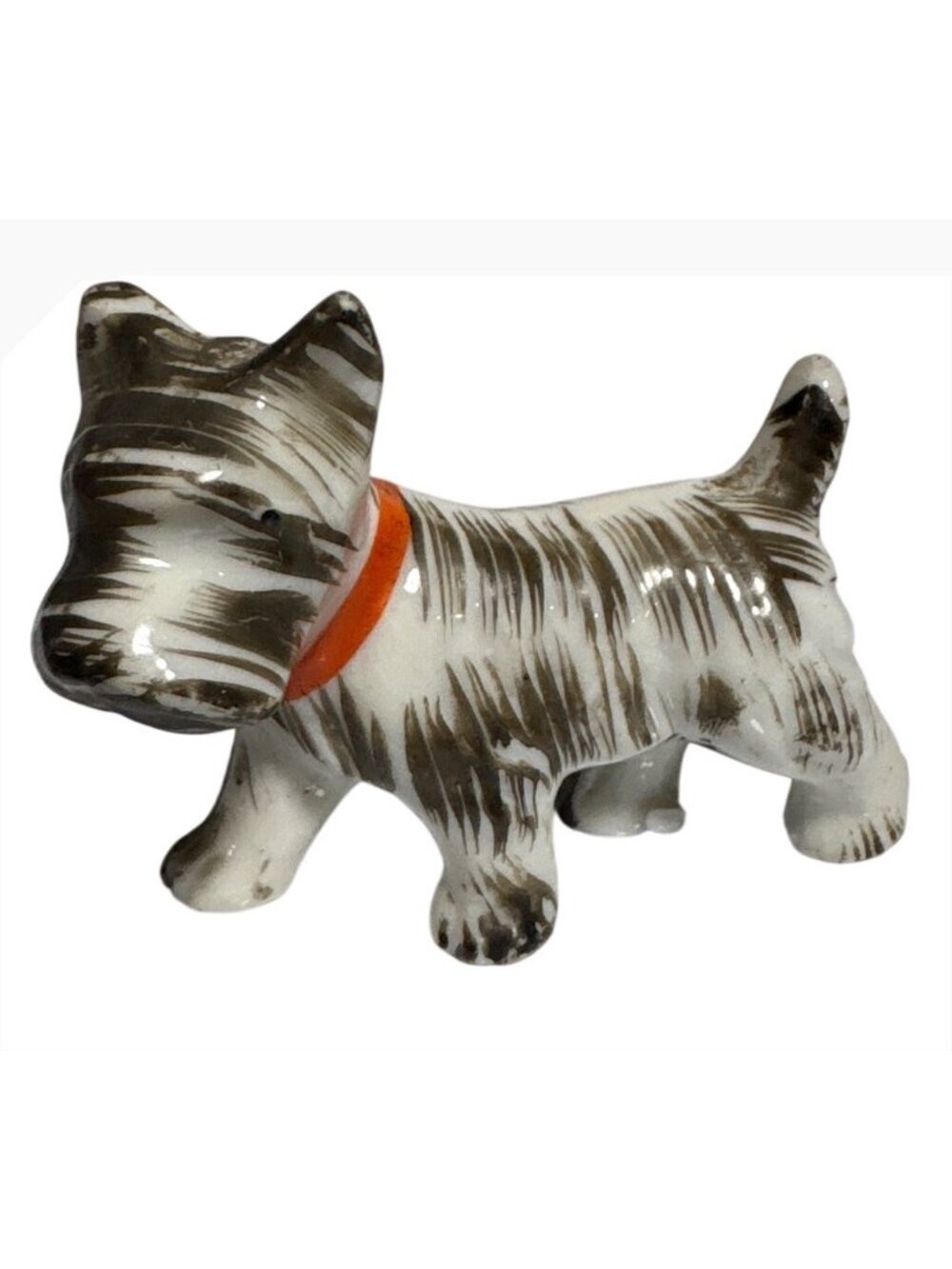 Vintage Japan Black & White Scottie Dog Scottish Terrier Figurine 2.5" Long